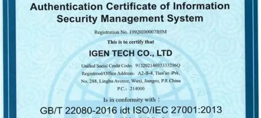 IGEN-Tech ha superato ISO 27001:2013